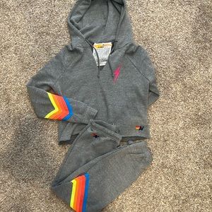 Women’s aviator nation sweatsuit lightning bolt SET